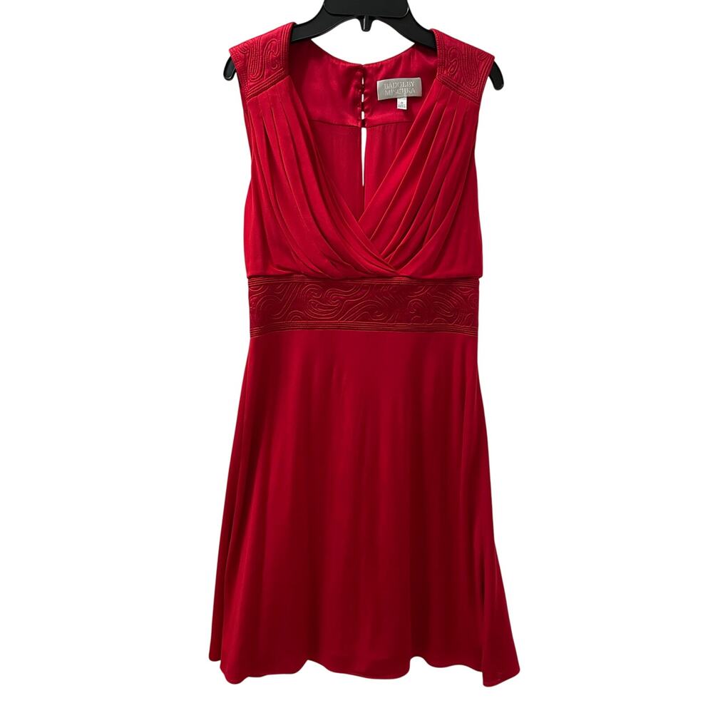Badgley Mischka Red Silk Dress